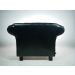 Kit 02 Poltronas Imperador com Puff Banqueta Chesterfield Pé Madeira - Corano Preto