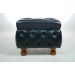 Kit 02 Poltronas Imperador com Puff Banqueta Chesterfield Pé Madeira - Corano Preto