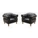 Kit 2 poltronas Chesterfield Capitonê Elisabeth Corano Preto Decoração, Recepção, Salas de Tv e Estar