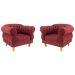 Kit 2 poltronas Chesterfield Capitonê Elisabeth Suede Bordo Decoração, Recepção, Salas de Tv e Estar
