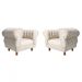 Kit 2 poltronas Chesterfield Capitonê Elisabeth Suede Nude Decoração, Recepção, Salas de Tv e Estar