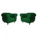 Kit 2 poltronas Chesterfield Capitonê Elisabeth Suede Verde Bandeira Decoração, Recepção, Salas de Tv e Estar