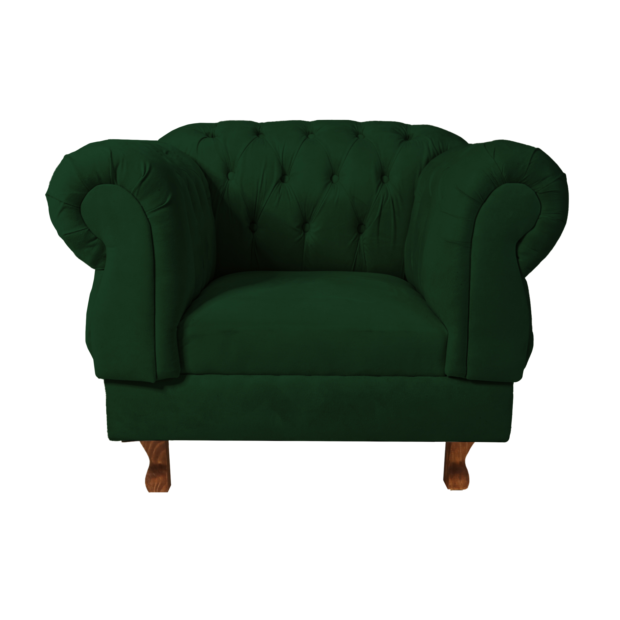 Kit 2 poltronas Chesterfield Capitonê Elisabeth Suede Verde Musgo Decoração, Recepção, Salas de Tv e Estar