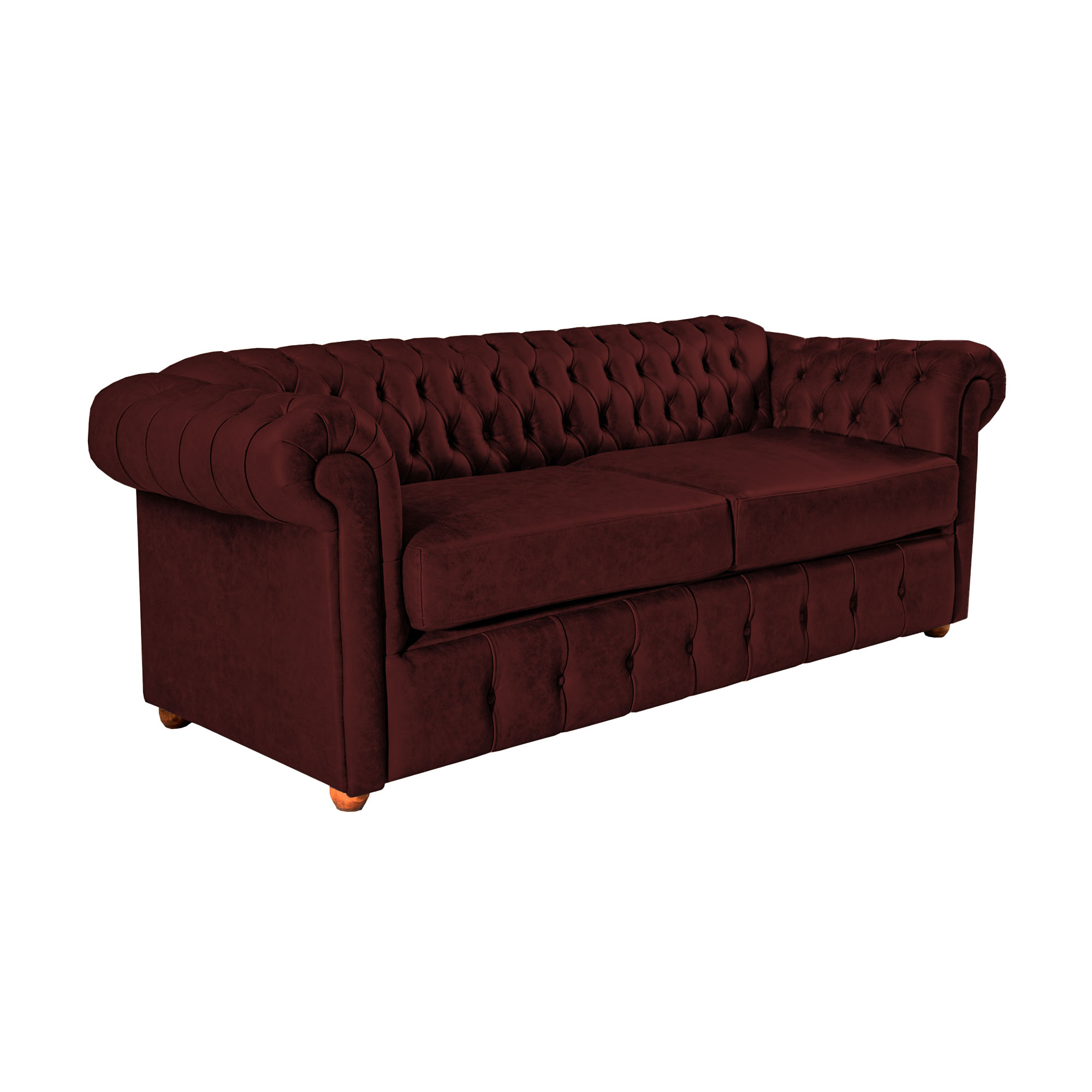 Kit Dois Sofás Chesterfield Capitone Luis XV Vicenzo Bordo Couro Eco 1,80 / Decoracao, sala tv estar, recepçao