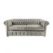 Kit Dois Sofás Chesterfield Capitone Luis XV Vicenzo Couro Eco Cinza 1,80 / Decoracao, sala tv estar, recepçao