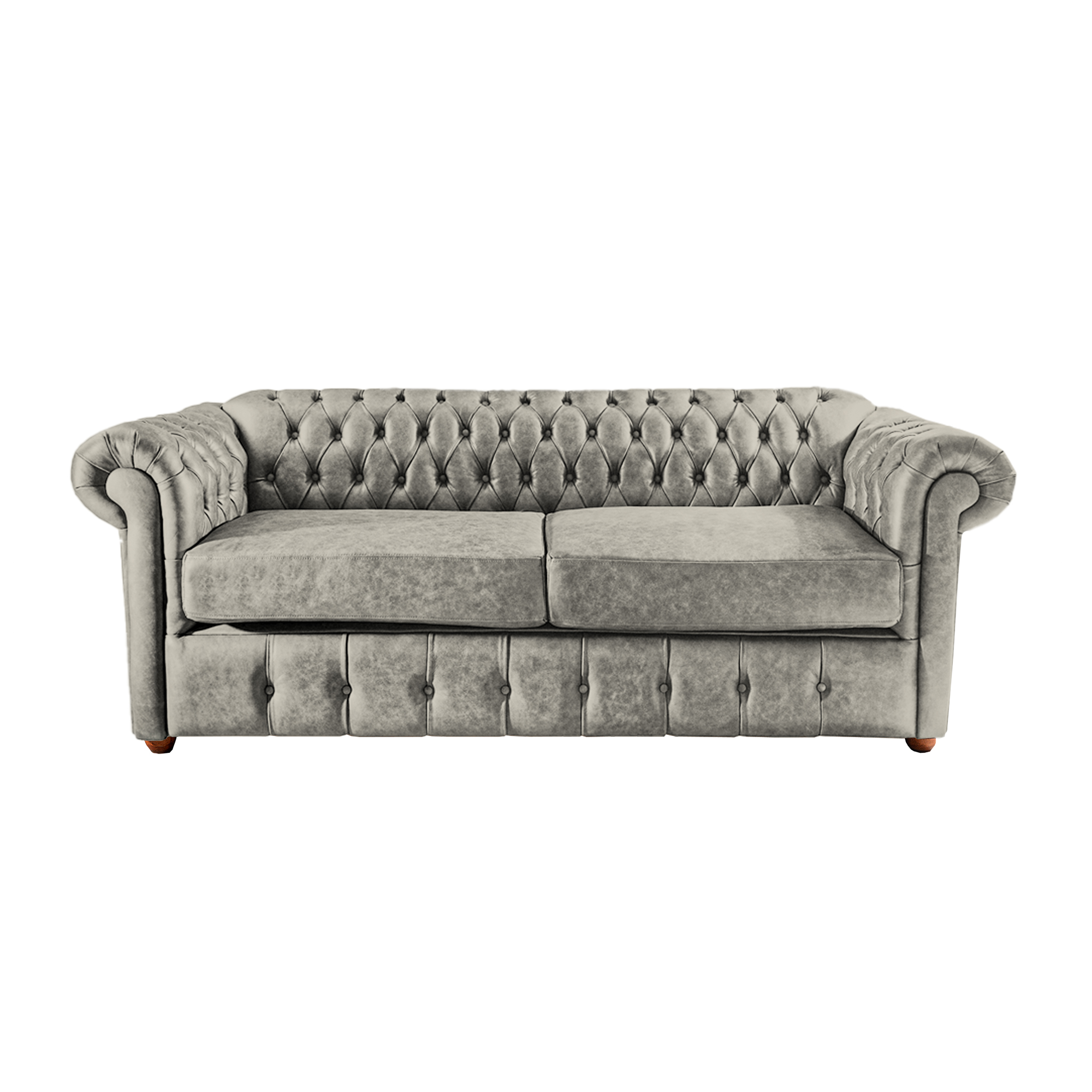 Kit Dois Sofás Chesterfield Capitone Luis XV Vicenzo Couro Eco Cinza 1,80 / Decoracao, sala tv estar, recepçao