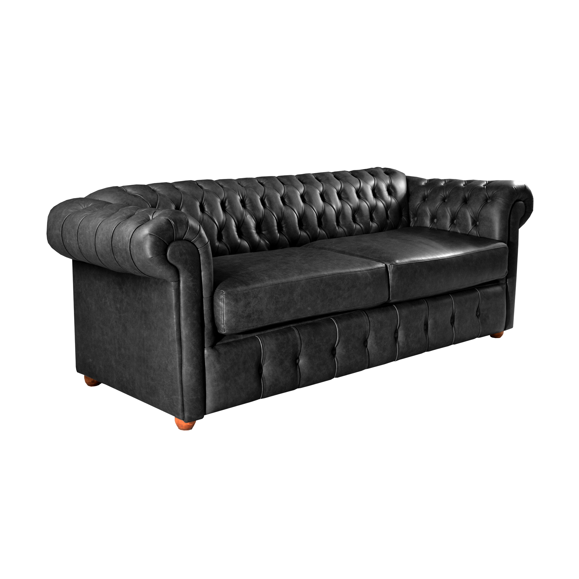 Kit Dois Sofás Chesterfield Capitone Luis XV Vicenzo Couro Eco Preto 1,80 / Decoracao, sala tv estar, recepçao