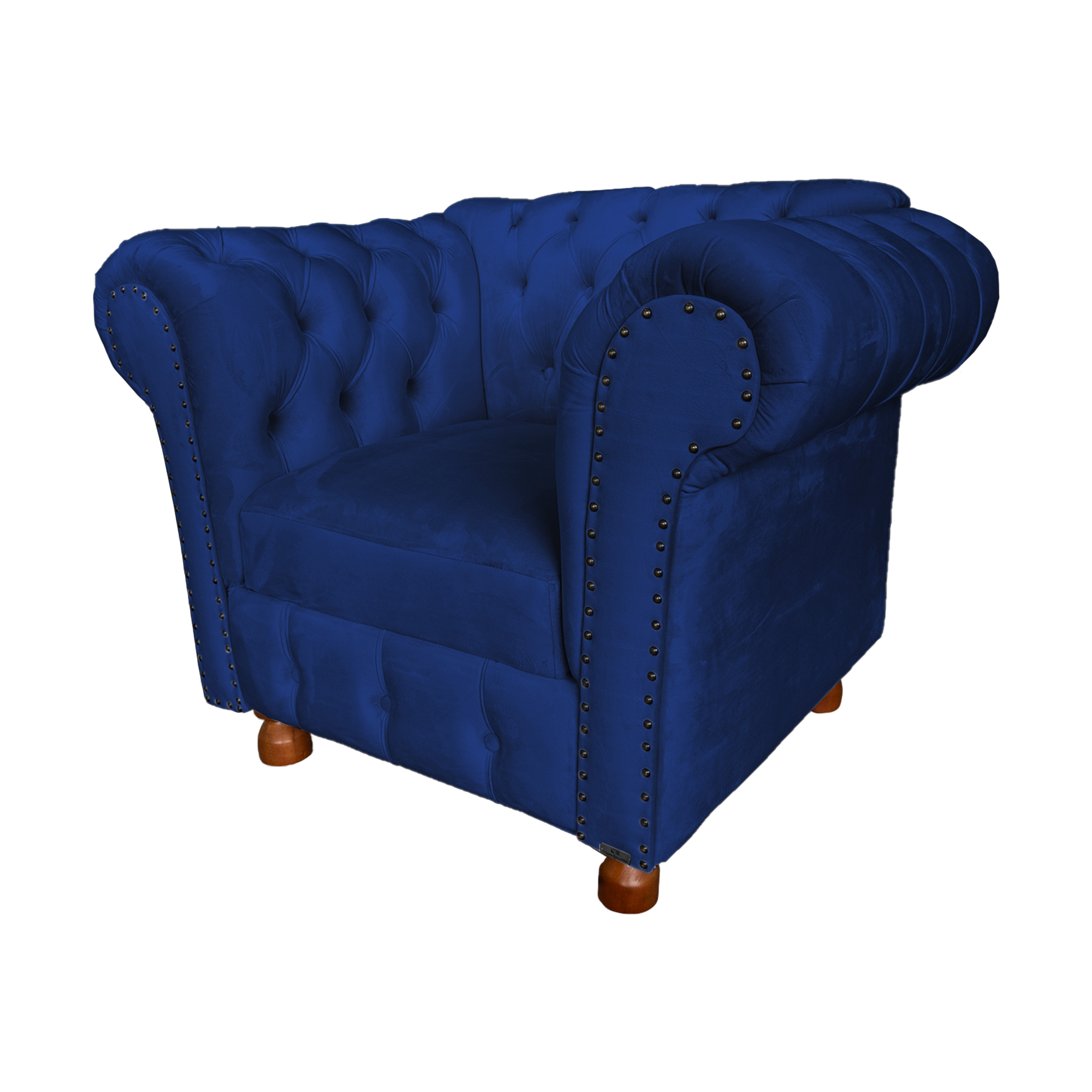 Kit Duas Poltronas Chesterfield Capitone Luis XV Suede Azul Marinho / Decoracao, Sala tv estar, barbearia