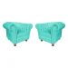 Kit Duas Poltronas Chesterfield Capitone Luis XV Suede Azul Tiffany/ Decoracao, Sala tv estar, barbearia