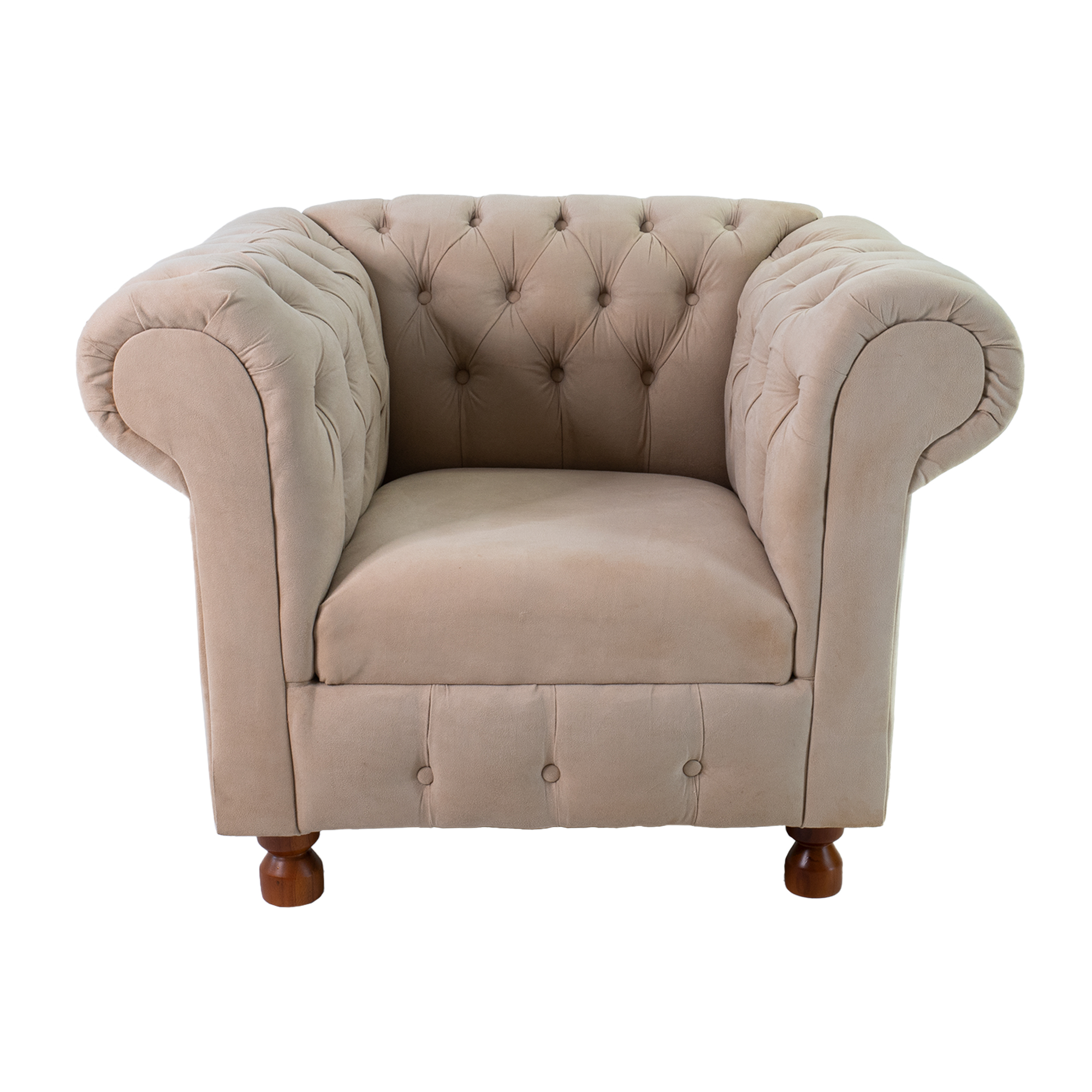 Kit Duas Poltronas Chesterfield Capitone Luis XV Suede Bege / Decoracao, Sala tv estar, barbearia