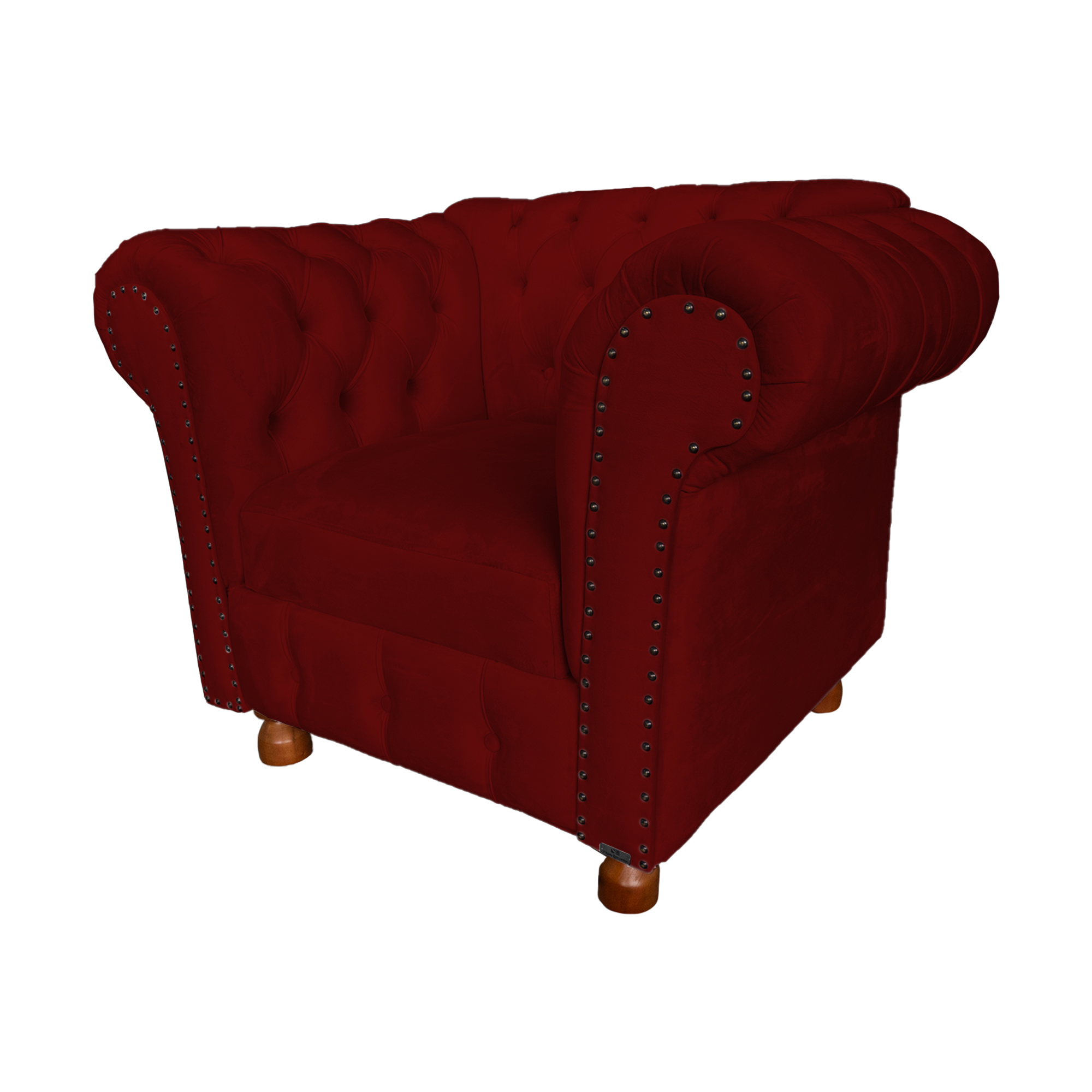 Kit Duas Poltronas Chesterfield Capitone Luis XV Suede Bordõ / Decoracao, Sala tv estar, barbearia