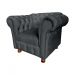 Kit Duas Poltronas Chesterfield Capitone Luis XV Suede Cinza Chumbo / Decoracao, Sala tv estar, barbearia