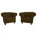 Kit Duas Poltronas Chesterfield Capitone Luis XV Suede Marrom/ Decoracao, Sala tv estar, barbearia