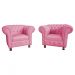 Kit Duas Poltronas Chesterfield Capitone Luis XV Suede Rosa/ Decoracao, Sala tv estar, barbearia