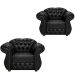 Kit Duas Poltronas Chesterfield Merlo Corano Preto / decoracao, sala tv estar, recepcao