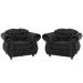 Kit Duas Poltronas Chesterfield Merlo Suede Preto/ decoracao, sala tv estar, recepcao