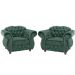 Kit Duas Poltronas Chesterfield Merlo Suede Verde/ decoracao, sala tv estar, recepcao