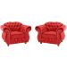 Kit Duas Poltronas Chesterfield Merlo Suede Vermelho/ decoracao, sala tv estar, recepcao