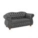 Namoradeira Chesterfield Merlô 2 Lugares Suede Cinza