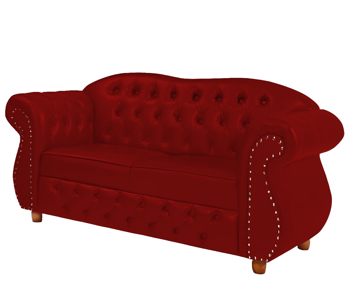 Namoradeira Chesterfield Merlô 2 Lugares Suede Vermelho