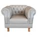 Poltrona Chesterfield Duque Com Capitonê Para Sala, Tv, Estar, Recepção - Corano Bege