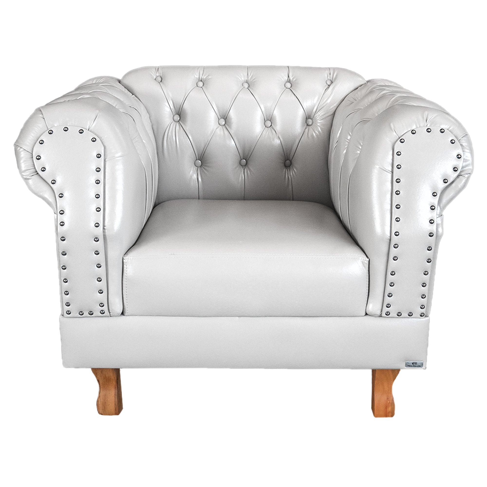 Poltrona Chesterfield Duque Com Capitonê Para Sala, Tv, Estar, Recepção - Corano Branco