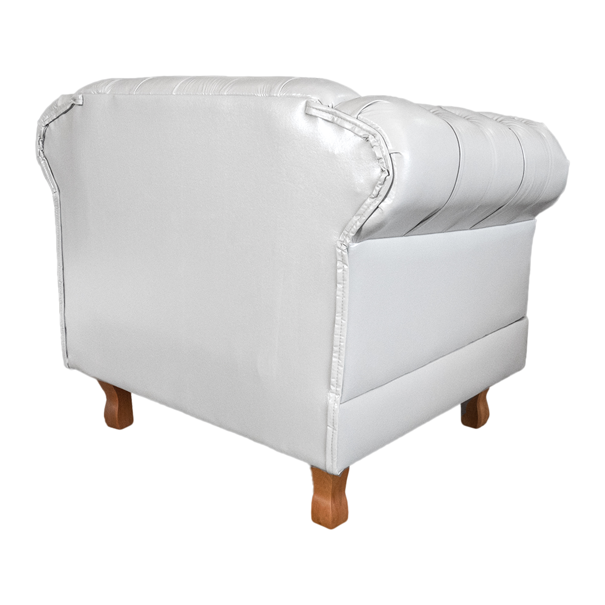 Poltrona Chesterfield Duque Com Capitonê Para Sala, Tv, Estar, Recepção - Corano Branco