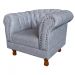 Poltrona Chesterfield Duque Com Capitonê Para Sala, Tv, Estar, Recepção - Couro Ecológico Cinza