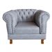 Poltrona Chesterfield Duque Com Capitonê Para Sala, Tv, Estar, Recepção - Couro Ecológico Cinza