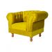 Poltrona Chesterfield Duque Com Capitonê Para Sala, Tv, Estar, Recepção - Suede Amarelo