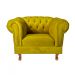 Poltrona Chesterfield Duque Com Capitonê Para Sala, Tv, Estar, Recepção - Suede Amarelo
