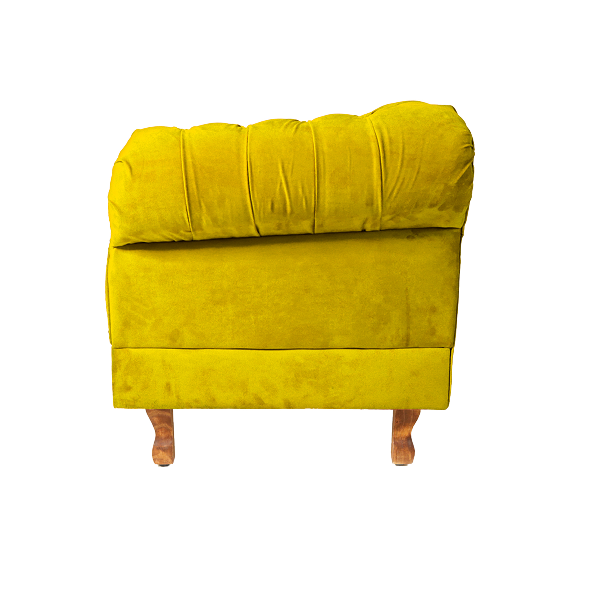 Poltrona Chesterfield Duque Com Capitonê Para Sala, Tv, Estar, Recepção - Suede Amarelo