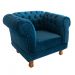 Poltrona Chesterfield Duque Com Capitonê Para Sala, Tv, Estar, Recepção - Suede Azul Marinho