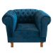 Poltrona Chesterfield Duque Com Capitonê Para Sala, Tv, Estar, Recepção - Suede Azul Marinho