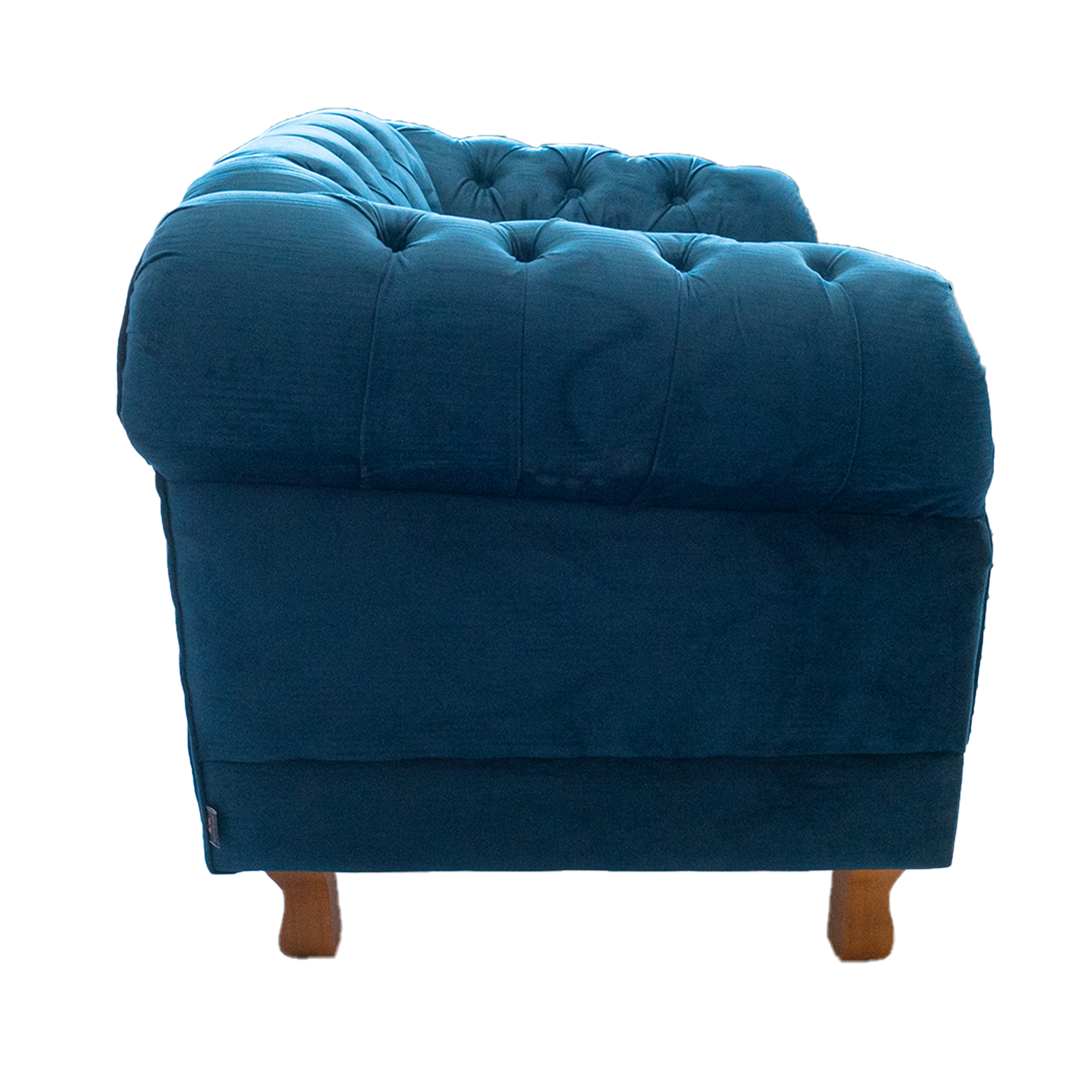 Poltrona Chesterfield Duque Com Capitonê Para Sala, Tv, Estar, Recepção - Suede Azul Marinho