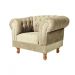Poltrona Chesterfield Duque Com Capitonê Para Sala, Tv, Estar, Recepção - Suede Bege
