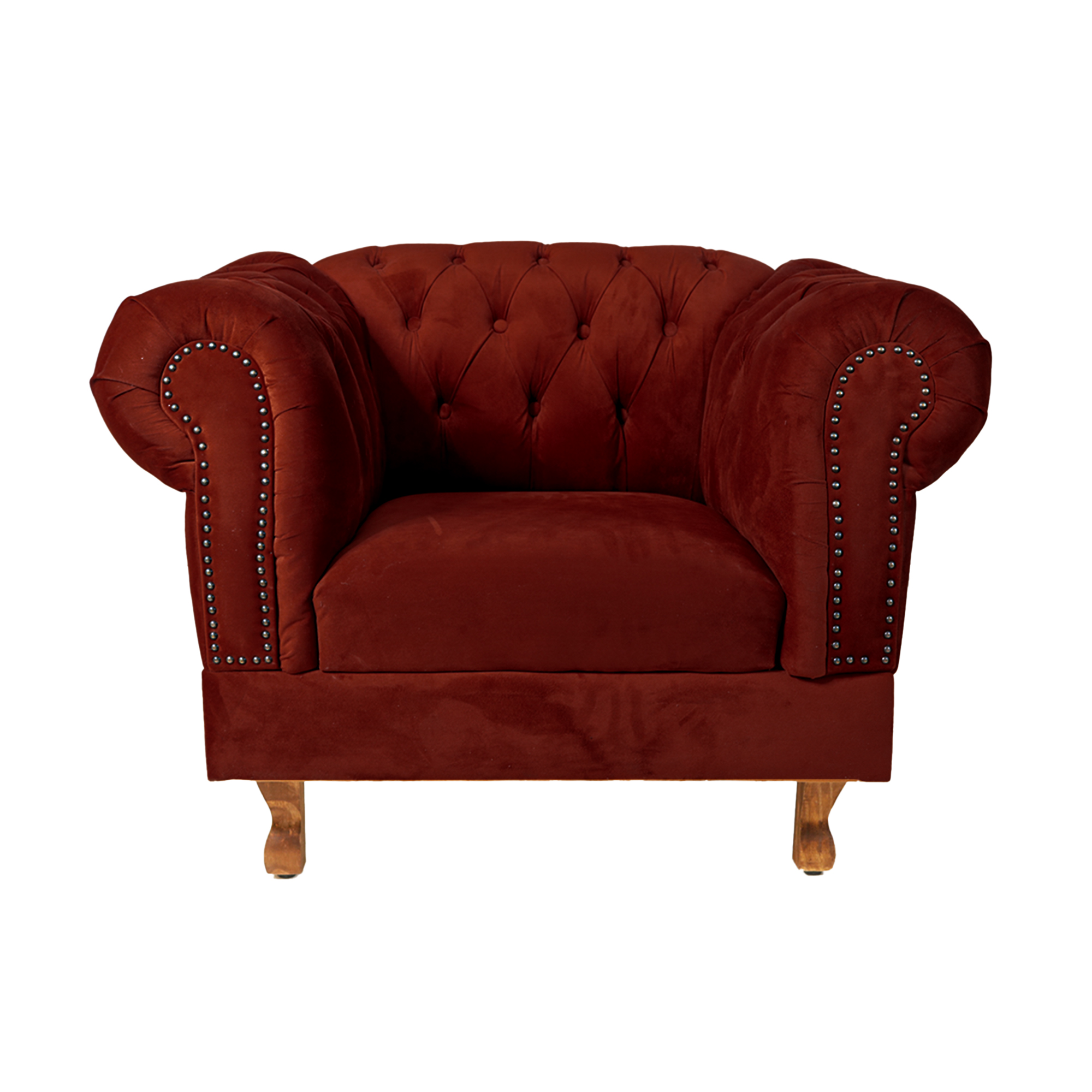 Poltrona Chesterfield Duque Com Capitonê Para Sala, Tv, Estar, Recepção - Suede Bordô