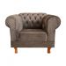 Poltrona Chesterfield Duque Com Capitonê Para Sala, Tv, Estar, Recepção - Suede Cinza Camurça
