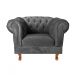 Poltrona Chesterfield Duque Com Capitonê Para Sala, Tv, Estar, Recepção - Suede Cinza Grafite