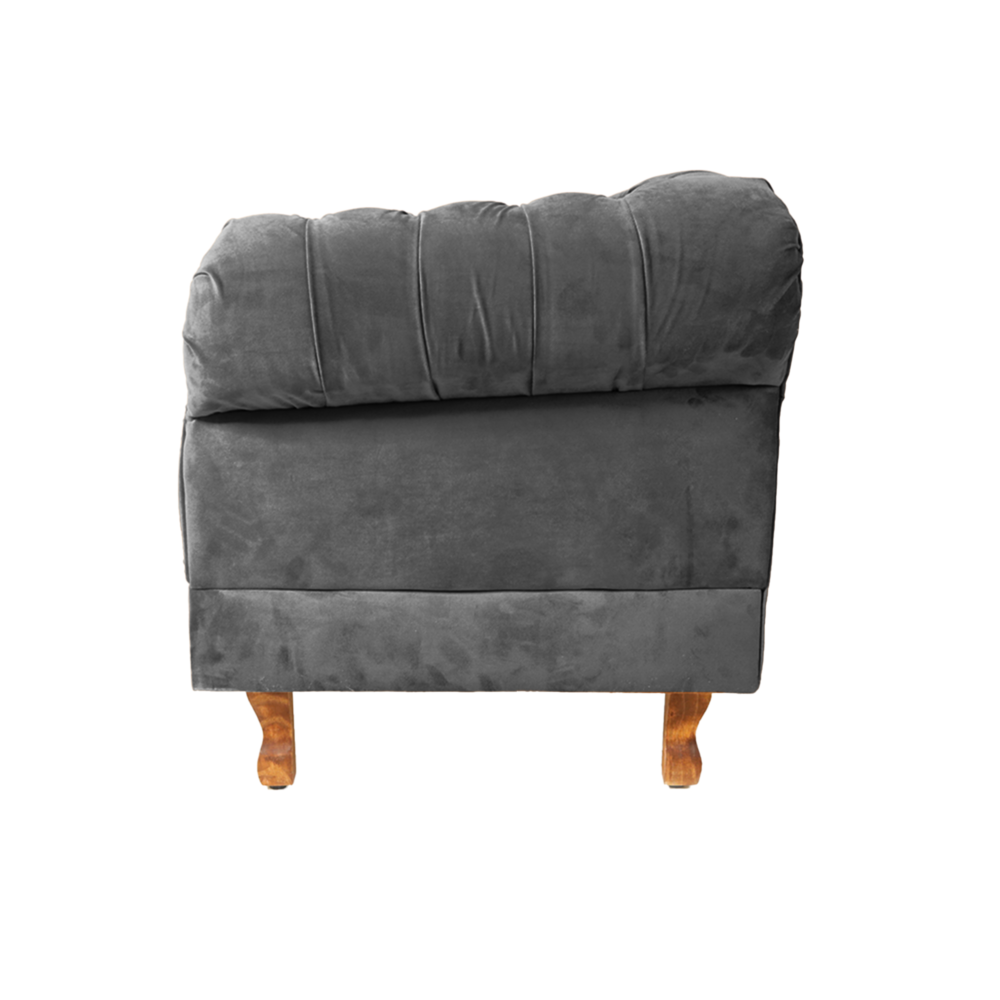 Poltrona Chesterfield Duque Com Capitonê Para Sala, Tv, Estar, Recepção - Suede Cinza Grafite