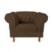 Poltrona Chesterfield Duque Com Capitonê Para Sala, Tv, Estar, Recepção - Suede Marrom