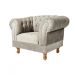 Poltrona Chesterfield Duque Com Capitonê Para Sala, Tv, Estar, Recepção - Suede Nude