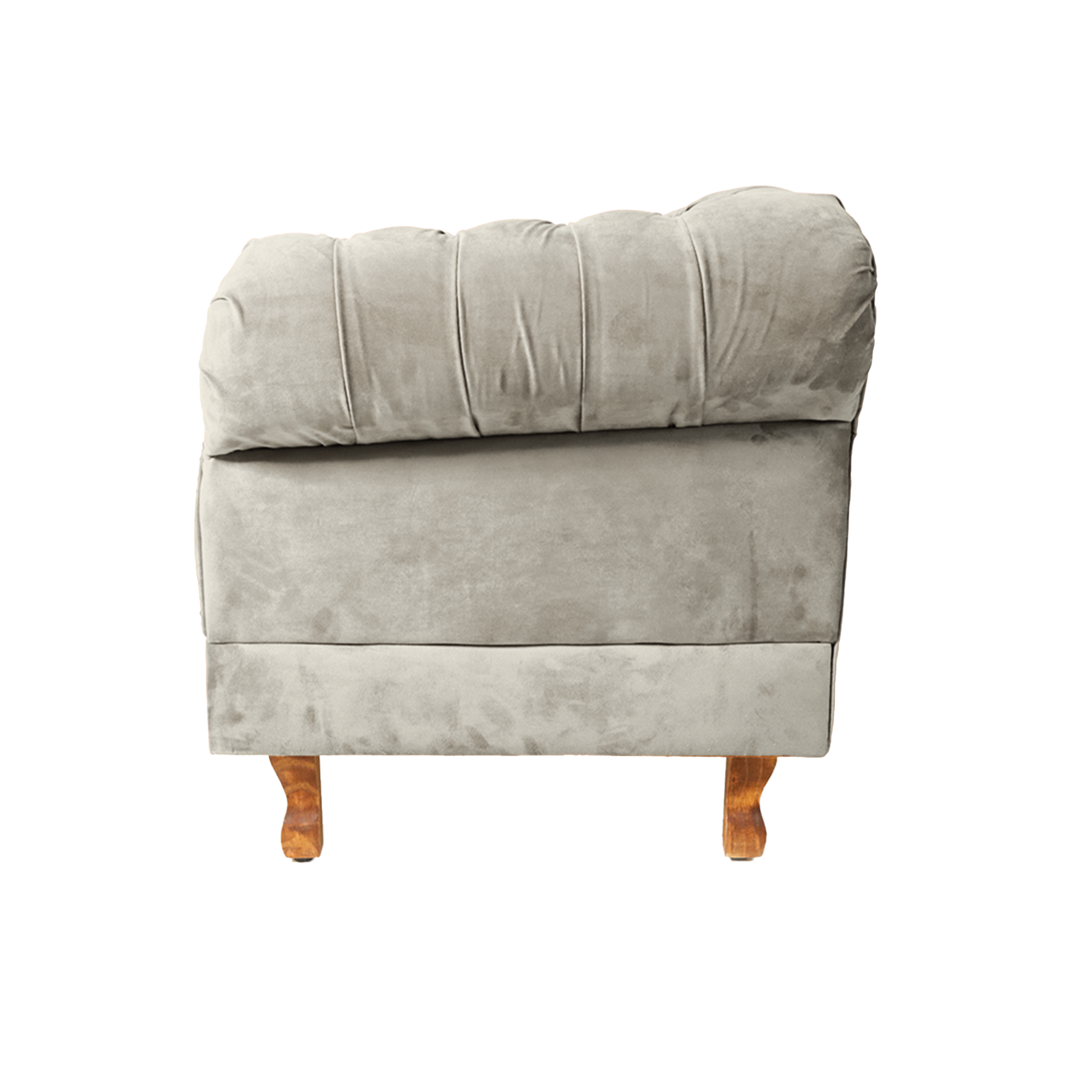 Poltrona Chesterfield Duque Com Capitonê Para Sala, Tv, Estar, Recepção - Suede Nude