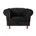 Poltrona Chesterfield Duque Com Capitonê Para Sala, Tv, Estar, Recepção - Suede Preto