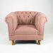 Poltrona Chesterfield Duque Com Capitonê Para Sala, Tv, Estar, Recepção - Suede Rosê