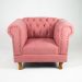 Poltrona Chesterfield Duque Com Capitonê Para Sala, Tv, Estar, Recepção - Suede Rosa
