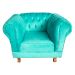 Poltrona Chesterfield Duque Com Capitonê Para Sala, Tv, Estar, Recepção - Suede Verde Acqua