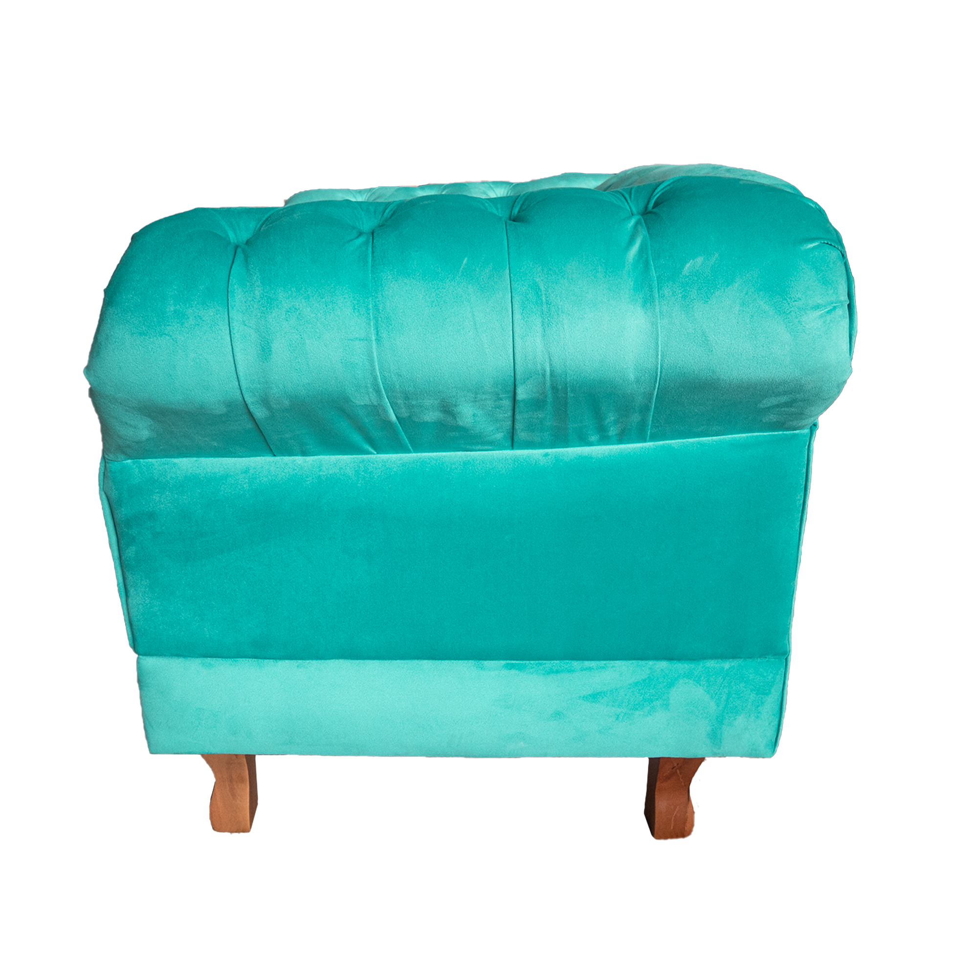 Poltrona Chesterfield Duque Com Capitonê Para Sala, Tv, Estar, Recepção - Suede Verde Acqua