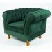 Poltrona Chesterfield Duque Com Capitonê Para Sala, Tv, Estar, Recepção - Suede Verde Musgo