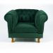 Poltrona Chesterfield Duque Com Capitonê Para Sala, Tv, Estar, Recepção - Suede Verde Musgo
